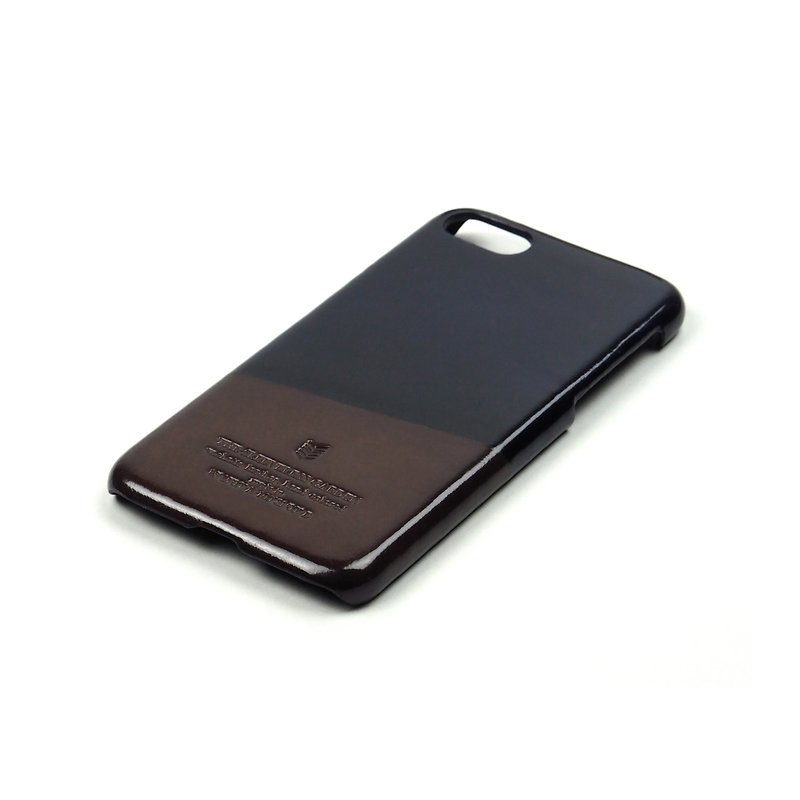 Racket leather case iPhone 7 /Pingpong (Navy-Brown) - Other - Genuine Leather Blue