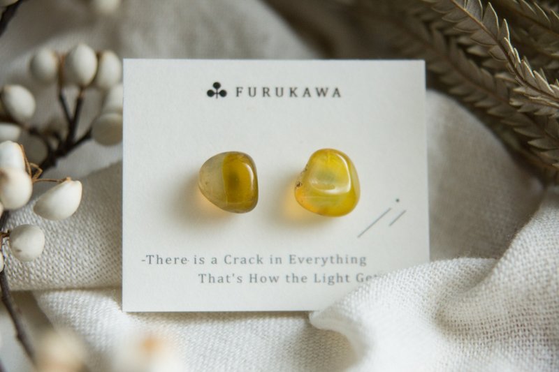 CRACK | 礦物系耳環 |  EARRINGS - 耳環/耳夾 - 玉石 黃色
