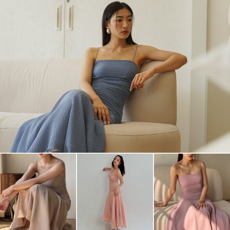 Tangerines - Wrap dress (special color) Evening dress - 洋裝/連身裙 - 聚酯纖維 