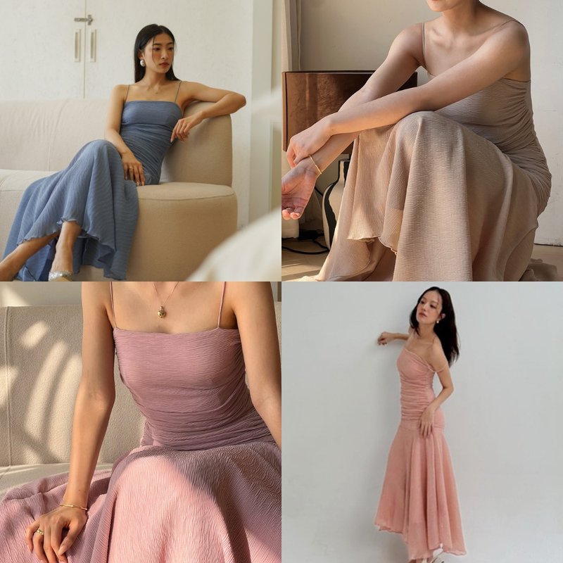 Tangerines - Wrap dress (special color) Evening dress - 洋裝/連身裙 - 聚酯纖維 