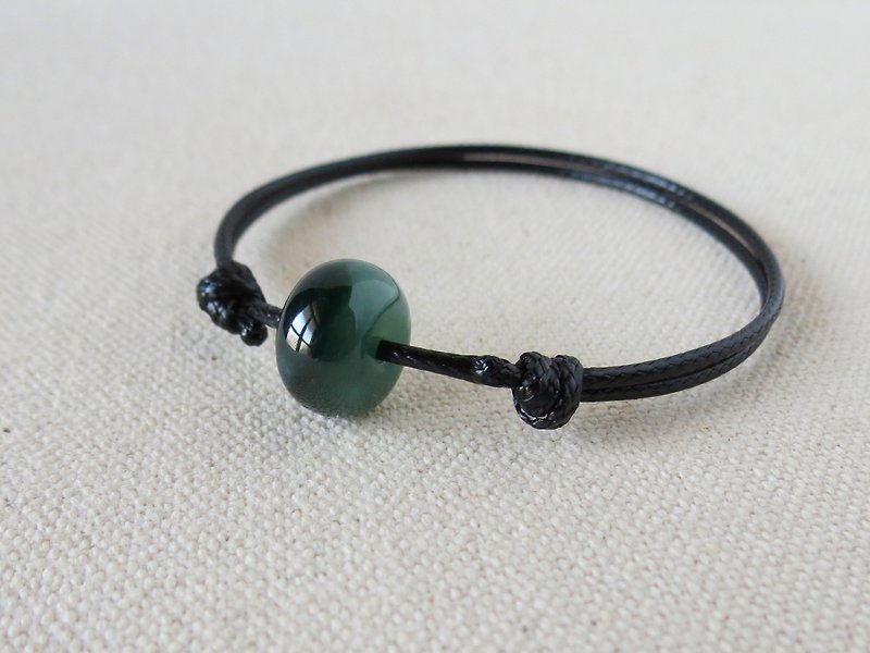 [Lucky Passepartout] Emerald Korean Wax Line Bracelet*CH04*Lucky, evil spirits, anti villain - Bracelets - Gemstone Green