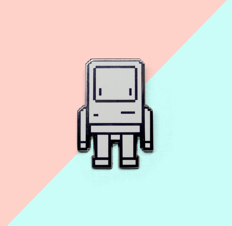 Pixel Classicbot Enamel Pin - เข็มกลัด/พิน - โลหะ ขาว