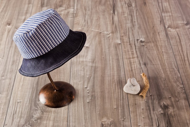 kids_marine.striped sailor style bucket hat - Baby Hats & Headbands - Cotton & Hemp Blue