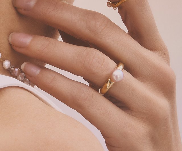 パール 8mm 18Kリング♡サイズ10.5明日まで大幅値引き37,800円