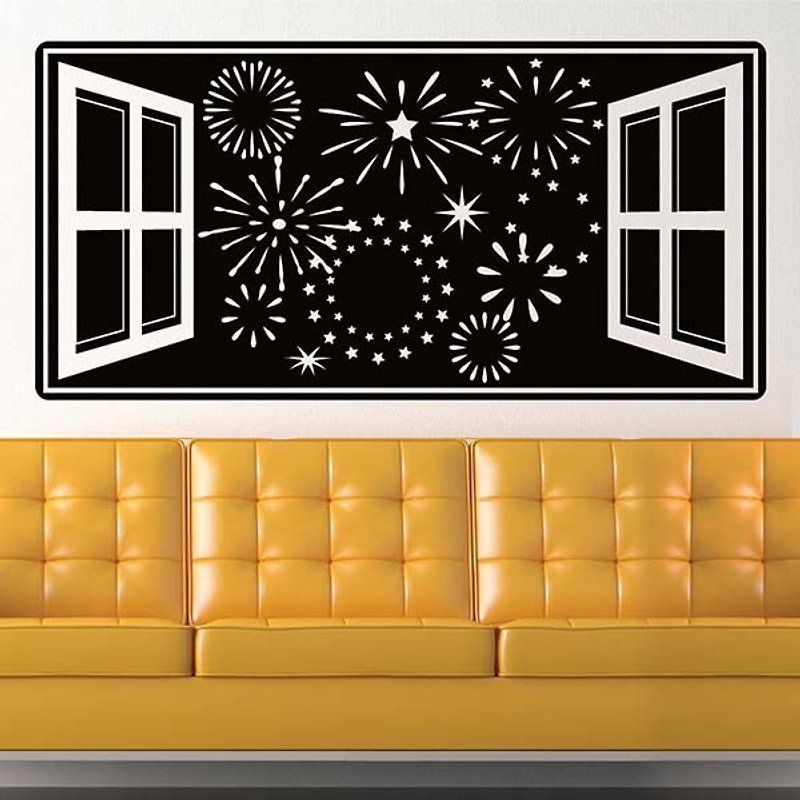 Smart Design creative seamless wall stickersFireworks show (8 colors optional) - Wall Décor - Paper Black