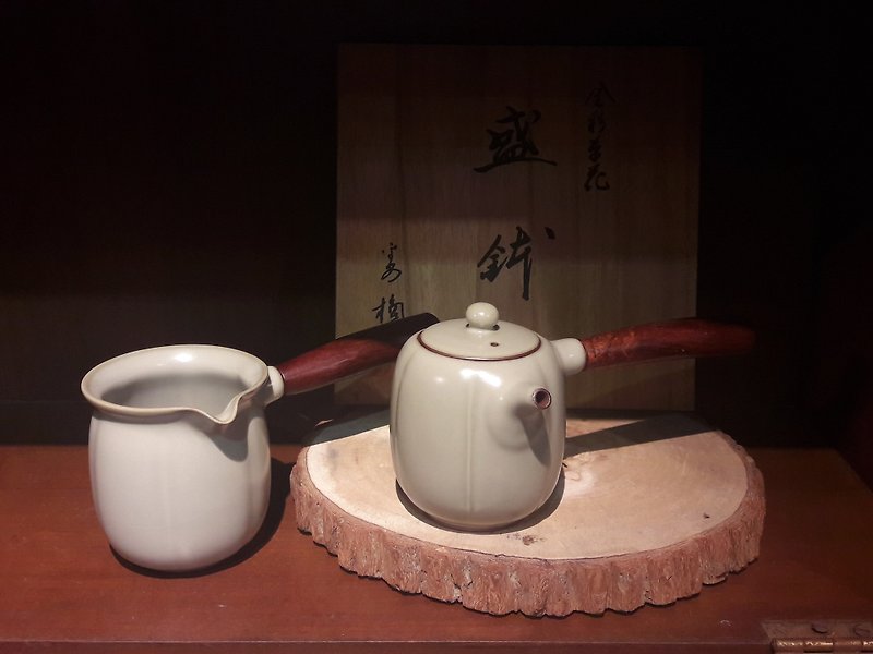 金瓜茶壺+金瓜茶海兩件組 - 茶具/茶杯 - 陶 
