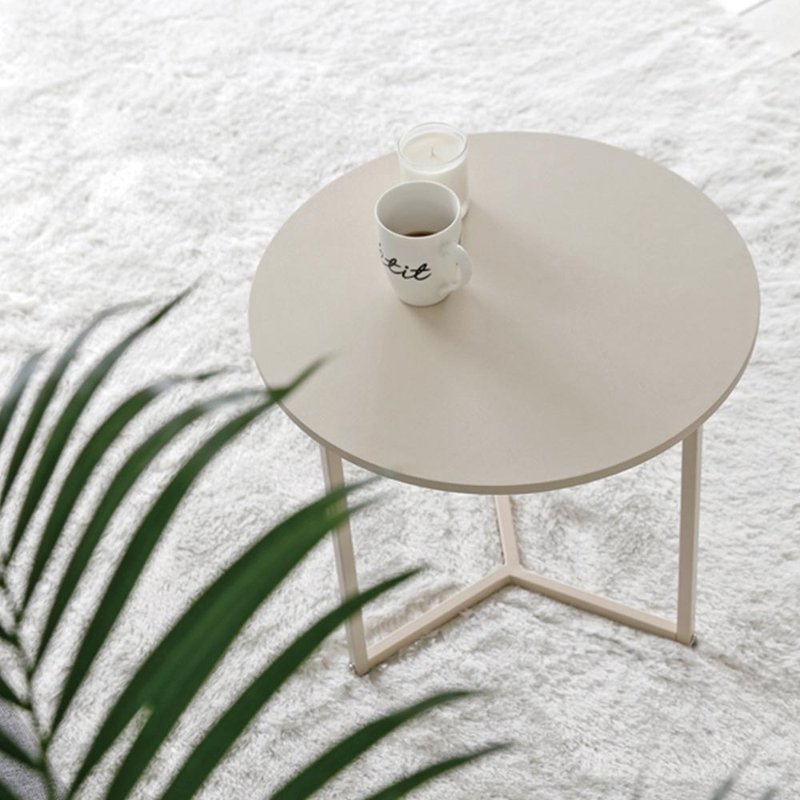 Nordic Nordic style round side table ivory white small round table/coffee table/small table/living room/rental waterproof - โต๊ะอาหาร - วัสดุอื่นๆ หลากหลายสี