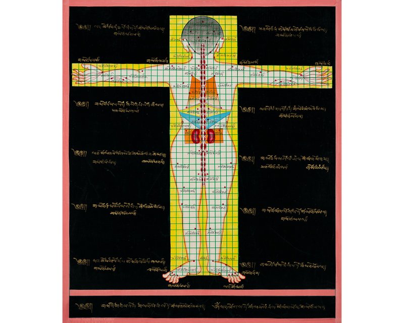 Tibetan Anatomical Chart: The Sacred Mapping of Vital Energy - Wall Décor - Other Materials 