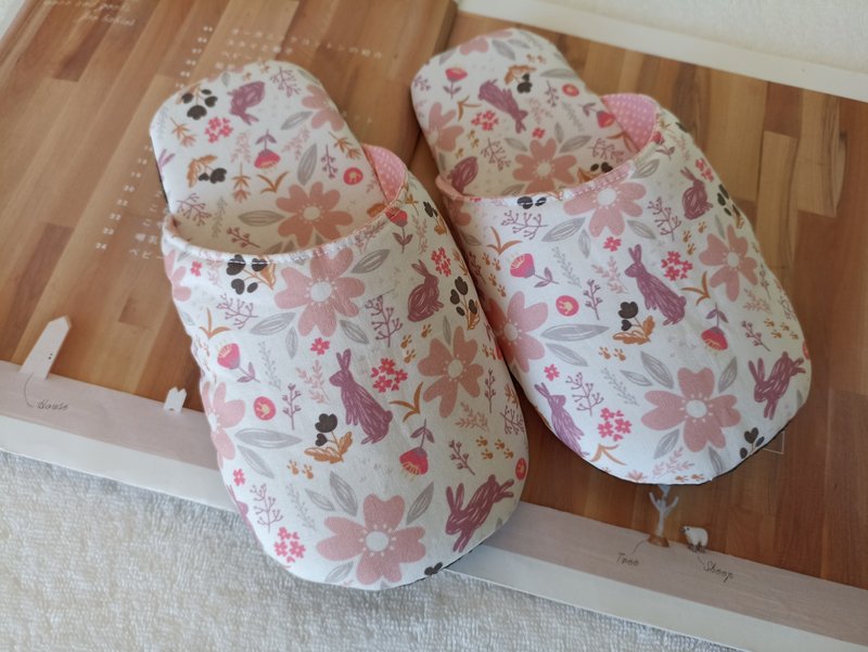 [Shipping within 5 days] Rabbit Indoor Slippers Indoor Shoes Children's Indoor Slippers Baby Slippers - Kids' Shoes - Cotton & Hemp Blue