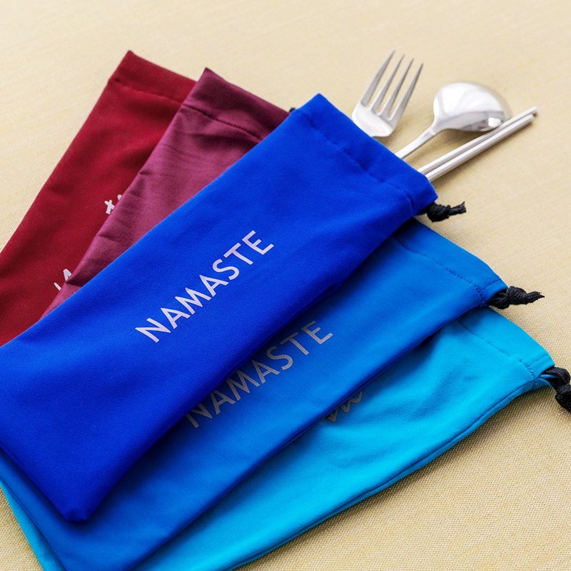 【NAMASTE】長型束口袋/環保餐具袋 (6色) - 其他 - 尼龍 多色