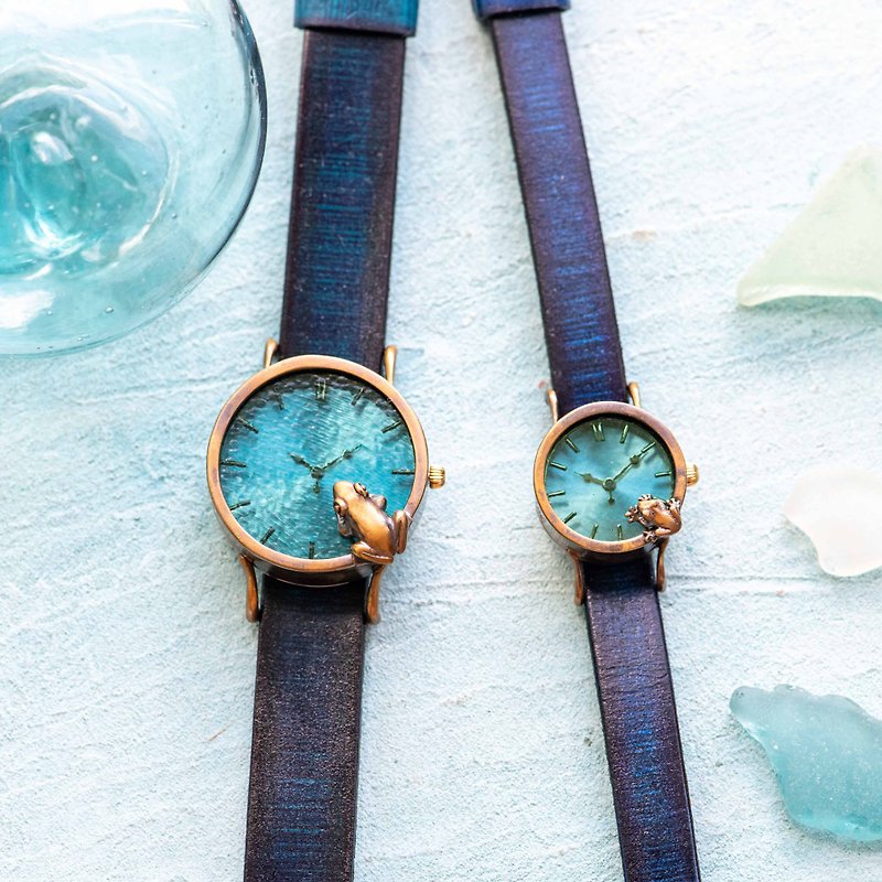 池をのぞく腕時計渋青緑MとS - 腕時計 - 金属 ブルー