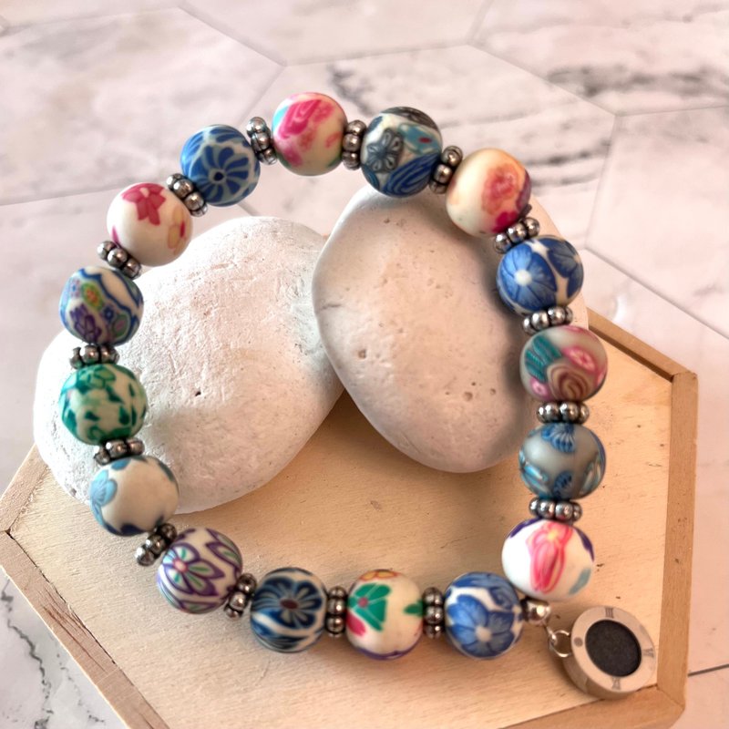 Flower Bean Collection Stone Bracelet | 11mm - Bracelets - Clay Multicolor