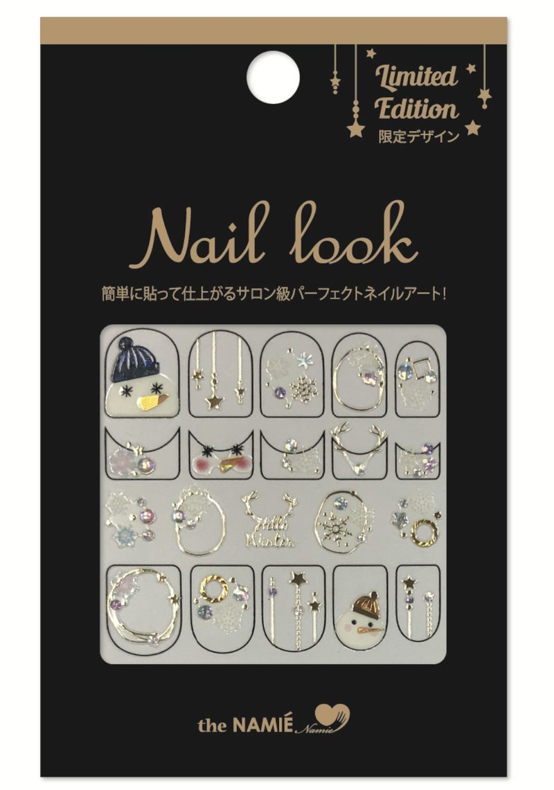 【聖誕節】【 DIY 美甲】Nail Look 美甲裝飾藝術貼紙 我的雪人 - 指甲油/指甲貼 - 樹脂 金色