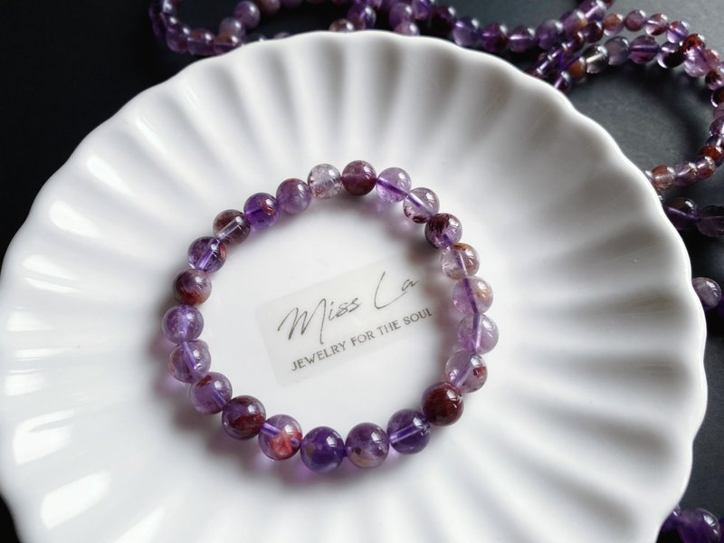 九紫離火 紫幽靈 手鍊  攀升期能量石 野心與夢想 並行的紫色力 - 手鍊/手環 - 水晶 紫色