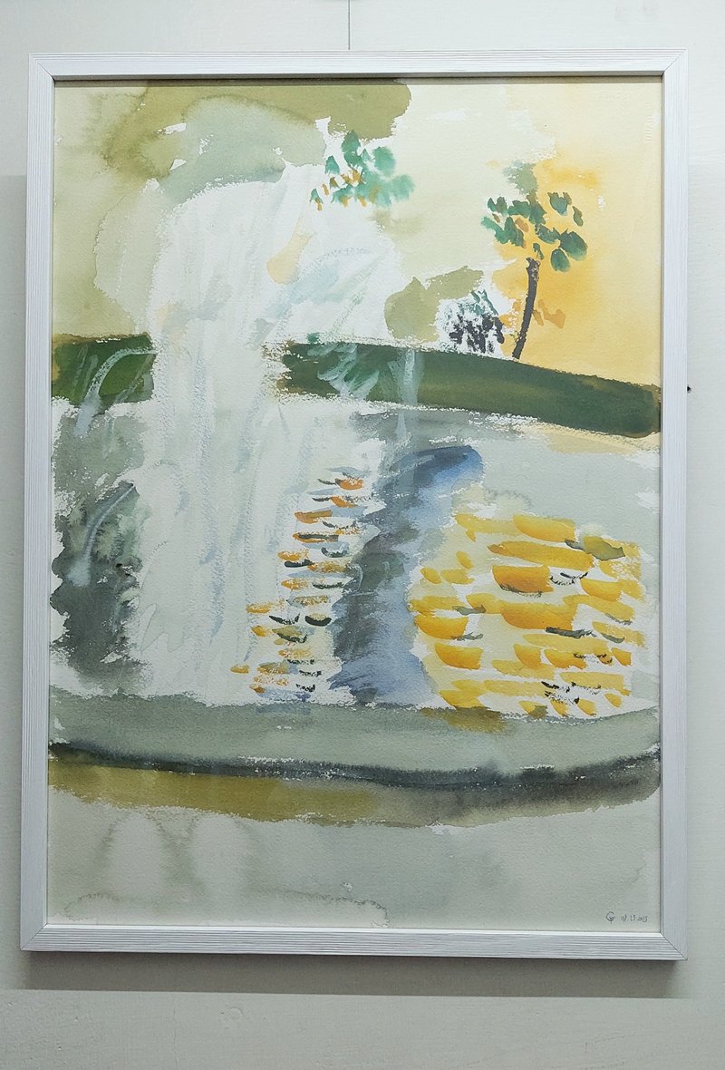 原畫 日落噴泉 - 海報/掛畫/掛布 - 紙 黃色