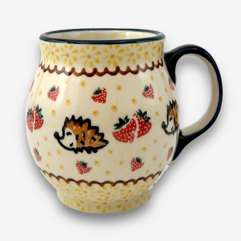 Polish hand-painted pottery-Pangpang Cup 280ml Purple Plum Series Designer Model - Cups - Pottery Orange