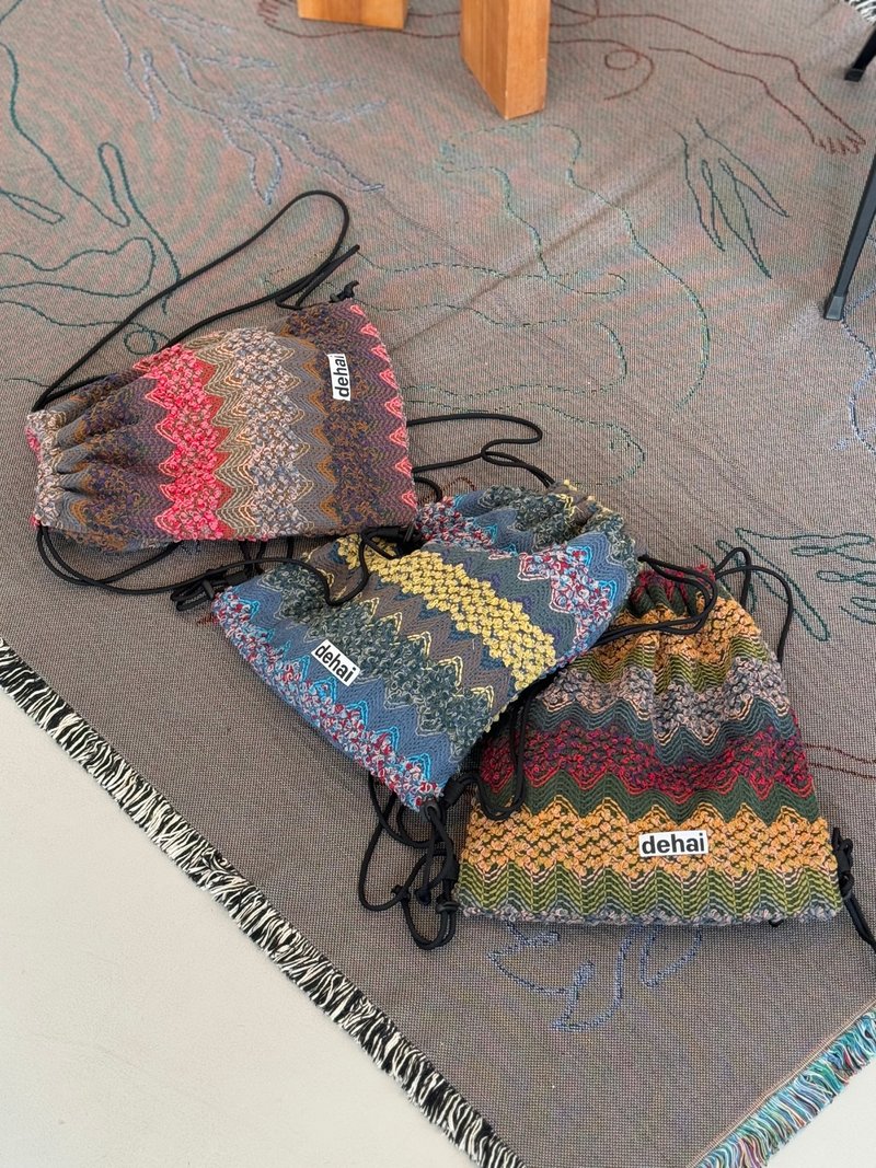 Multicolor String Backpack - 背包/後背包/書包 - 棉．麻 多色