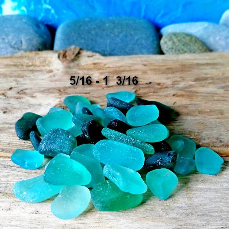 Genuine Sea glass bulk for jewelry making.Teal seaglass.Japanese Sea glass - Pottery & Glasswork - Glass Multicolor