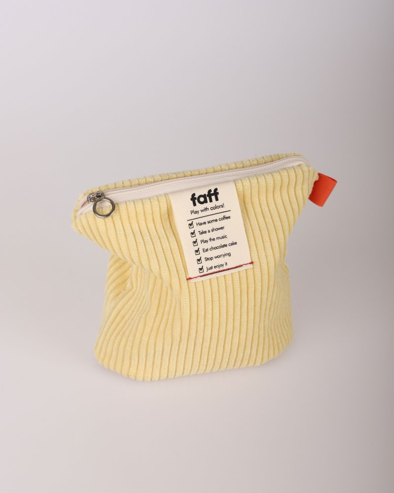 faff Pouch Corduroy Butter - Toiletry Bags & Pouches - Cotton & Hemp Yellow