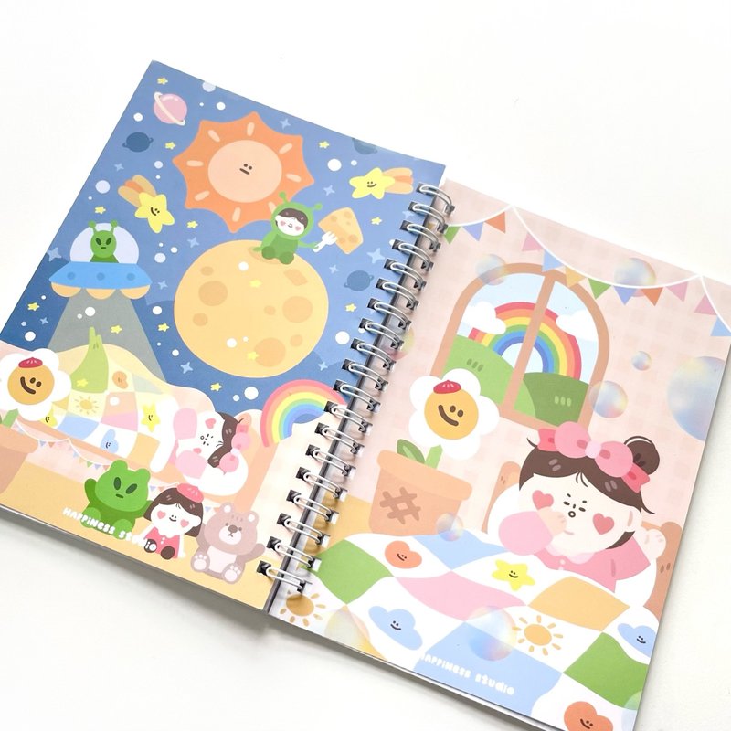 A Baozi/Good Morning Good Night Coil Notebook Portable Notebook - Notebooks & Journals - Paper 