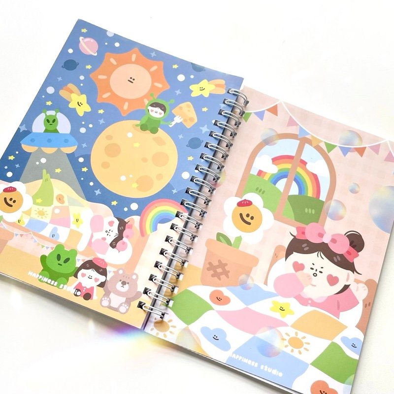 A Baozi/Good Morning Good Night Coil Notebook Portable Notebook - Notebooks & Journals - Paper 