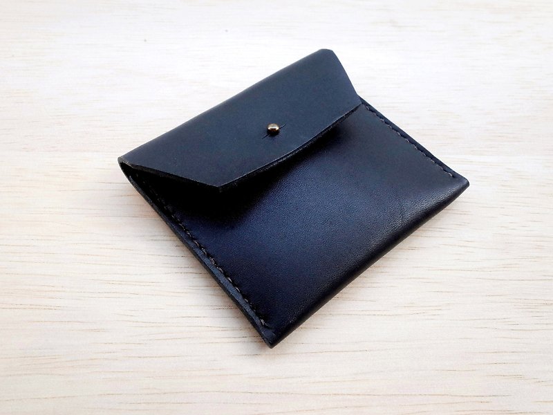 Leather Coin Purse (13 colors/engraving service) - กระเป๋าใส่เหรียญ - หนังแท้ สีดำ