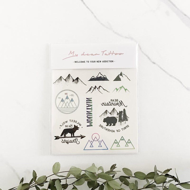 |我最喜歡山 | 2入紋身貼紙 刺青貼紙 山系 森林系 露營 熊 - 紋身貼紙/刺青貼紙 - 紙 