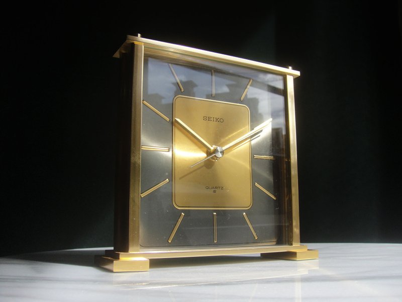 [Old Time OLD-TIME] Early Japanese-made old stock SEIKO Bronze table clock - นาฬิกา - วัสดุอื่นๆ หลากหลายสี