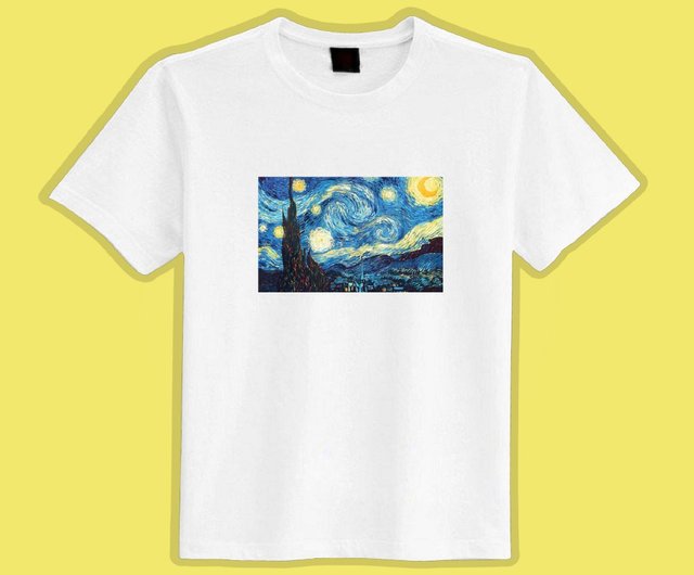 ゴッホの星月夜 絵画服 TシャツホワイトT 子供用 半袖 純綿 吸湿発散性 涼しい服 - ショップ CHIC Phone Case Tシャツ メンズ  - Pinkoi