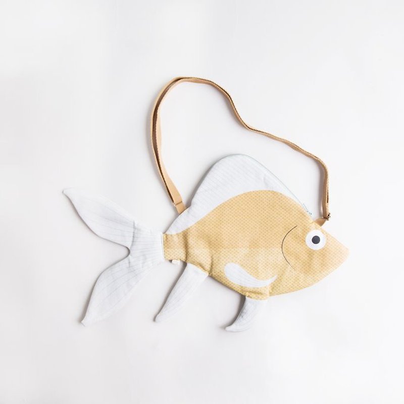 Japanese Sea Wasabi Goldfish Side Backpack | Don Fisher - Messenger Bags & Sling Bags - Cotton & Hemp Yellow