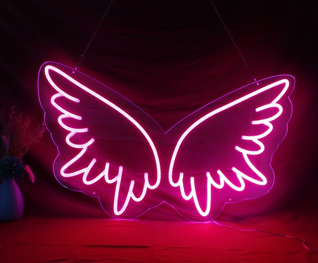 Angel Wings Led Neon Sign Home Office Party Wall Bar Wedding Birthday Holiday Signs Lighting I - Angel Wings Led Wall Light