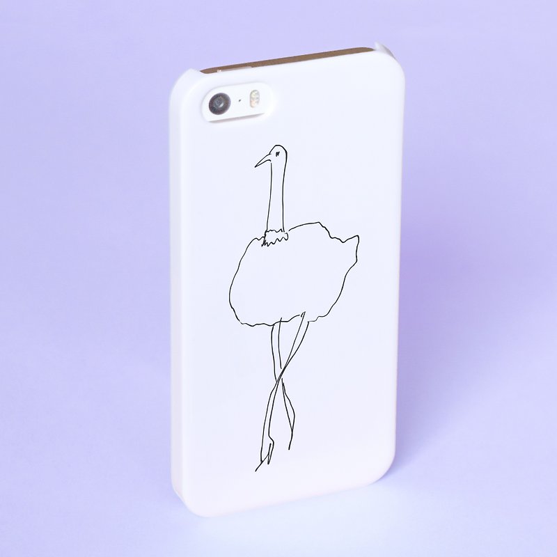 Toe Ostrich Smart phone case White Bird Pigeon Parakeet Little bird Xperia - เคส/ซองมือถือ - พลาสติก ขาว