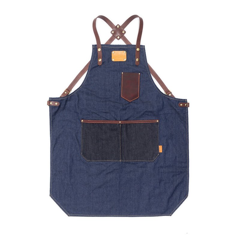 DIY craftsman aprons 6 styles for sale / M1-042 / material package - เครื่องหนัง - หนังแท้ สีน้ำเงิน