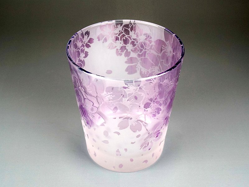 春乃遠霞【寒緋・隔】 - 杯/玻璃杯 - 玻璃 紫色