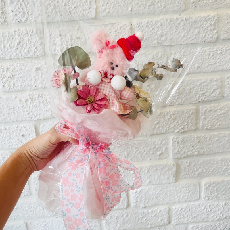 Handmade woolen doll, Christmas diffuser, bouquet, exchange gift, Christmas gift - Dried Flowers & Bouquets - Plants & Flowers Pink