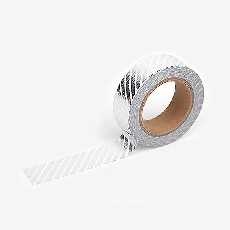 Dailylike Gold and Silver Series - Single roll of paper tape -47 silver twill, E2D26303 - Washi Tape - Paper Gray