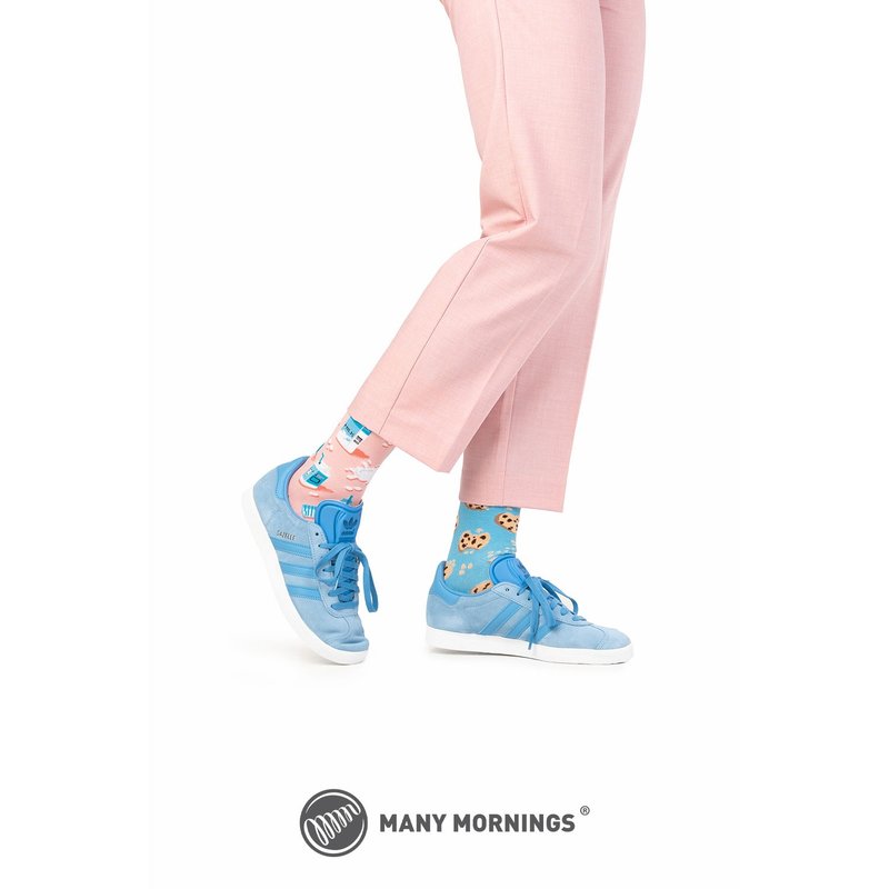 Milk & Cookies Mismatched Adult Crew Sock Hong Kong exclusive - Socks - Cotton & Hemp Multicolor