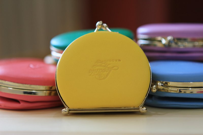 Limited Spain Lepanto Macaron handmade purse - bright yellow - Coin Purses - Genuine Leather Multicolor