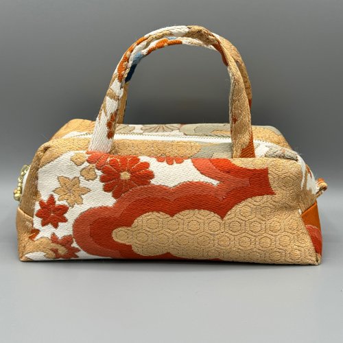 帯バッグリメイク　ボストン50 akiko-dokusho-1004出品 着物 帯 リメイク ハンドメイド ボストンバック - ショップ 夏日
