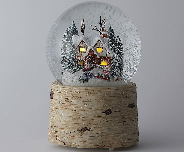 暖かい冬の水晶玉オルゴールクリスマスの森北欧の雪のシーン交換ギフトライト雪だるま - ショップ JARLL 置物 - Pinkoi