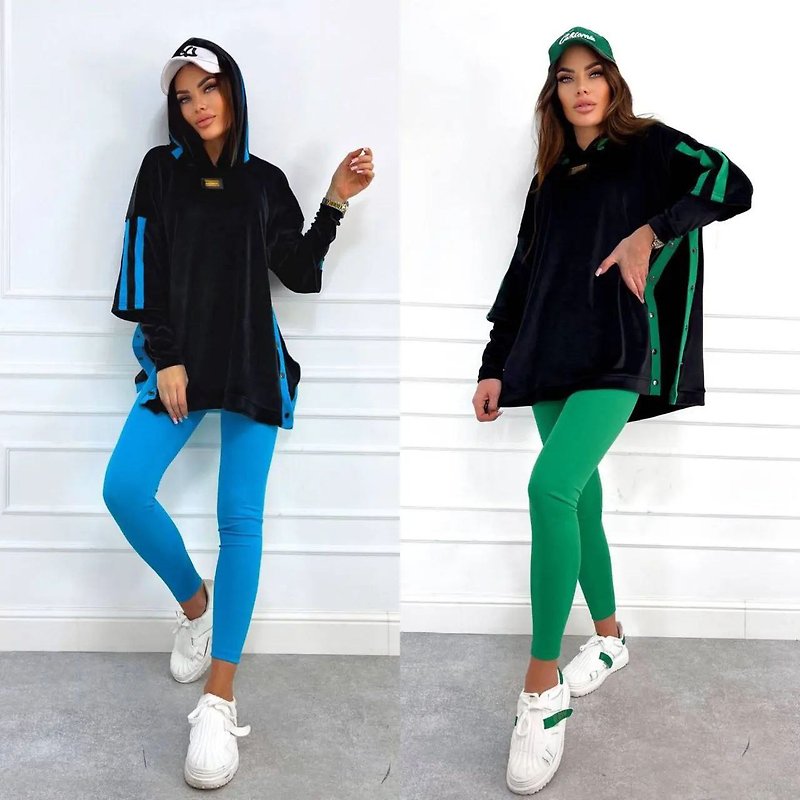 Bright And Mega Cool Suit Women Fitness Leisure Sportswear Casual Women Clothing - Women's Sportswear Bottoms - Other Metals Blue