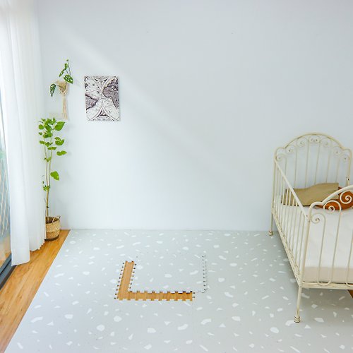 PLAYZU 歐美設計地墊 Playzu 台灣製造巧拼 大片巧拼 無毒巧拼 地毯巧拼 巧拼地墊 灰石