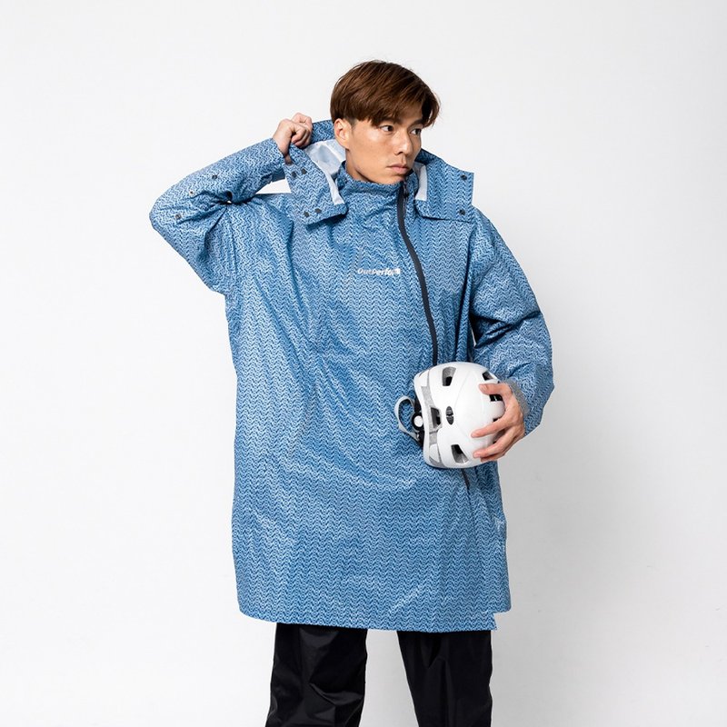 [Backpack] Go to the rain and walk the long version of the two-piece-Mini-O-Pacific Blue - Umbrellas & Rain Gear - Plastic Blue