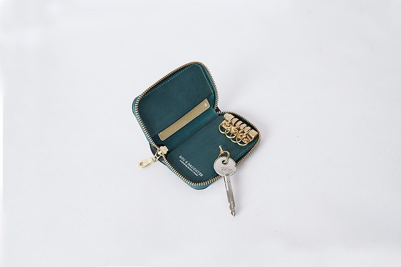 Zipper key case | leather custom | custom typing | key ring | genuine leather | gift - Keychains - Genuine Leather 