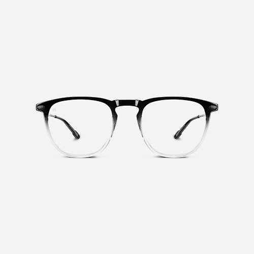 NOOZ OPTICS 法國眼鏡旗艦店 法國Nooz抗藍光平光眼鏡鏡腳便攜款(透明鏡片)矩形-漸變-黑色透明
