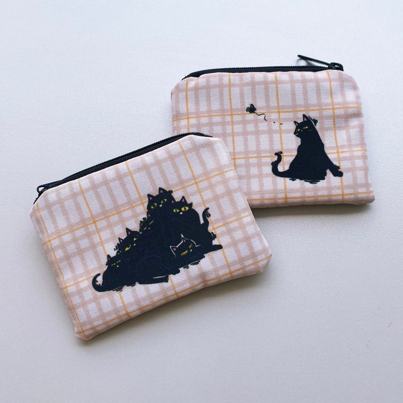 black cat coin purse - กระเป๋าใส่เหรียญ - เส้นใยสังเคราะห์ 