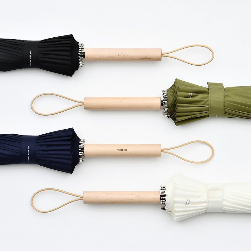 TIOHOH Umberlla - Windproof TEFLON Coated Travel Long Umbrella - Manual Open - Umbrellas & Rain Gear - Wood Multicolor