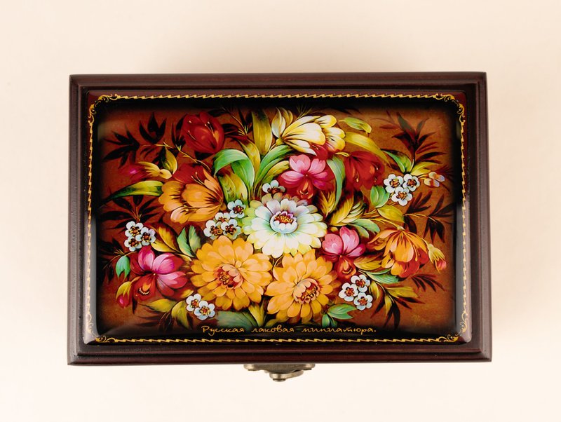 Personalized Jewelry box, Art wooden box, Jewelry box with print, Lacquer box - กล่องเก็บของ - วัสดุอื่นๆ 