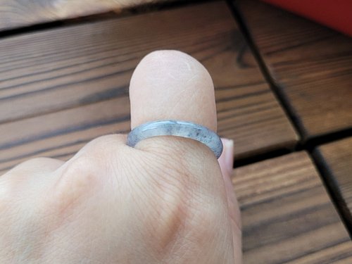 螺絲帽帽工作室 【親翠】天然翡翠 高冰滿天星潮黑系起瑩光芝麻糊手指鐲12號戒圈