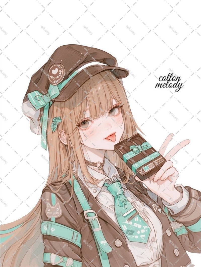 original sticker no.6649 人物ステッカー オリジナルステッカー 人物ステッカー 女の子ステッカー オリジナル人物ステッカー - 貼紙 - 紙 